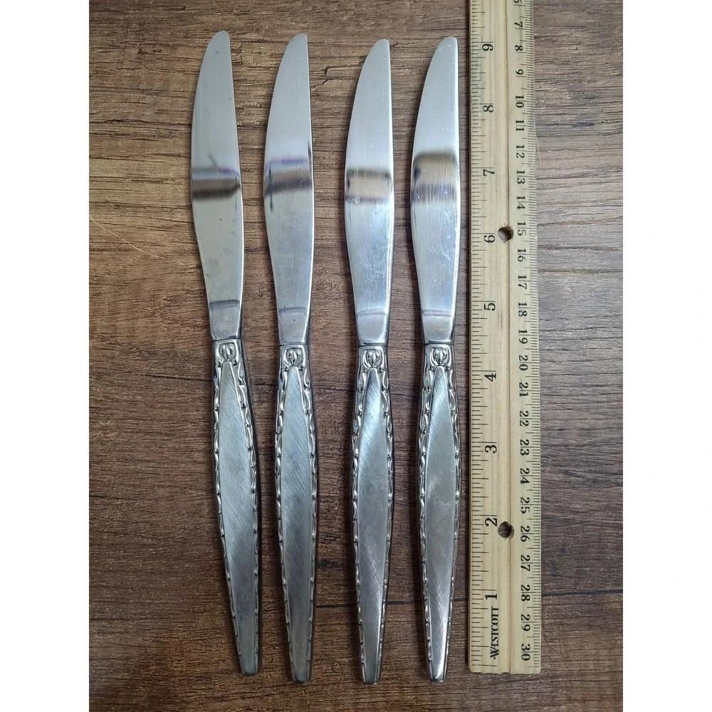 Oneida Silver Venetia  Modern Hollow Knife 11979039 Lot Of 4